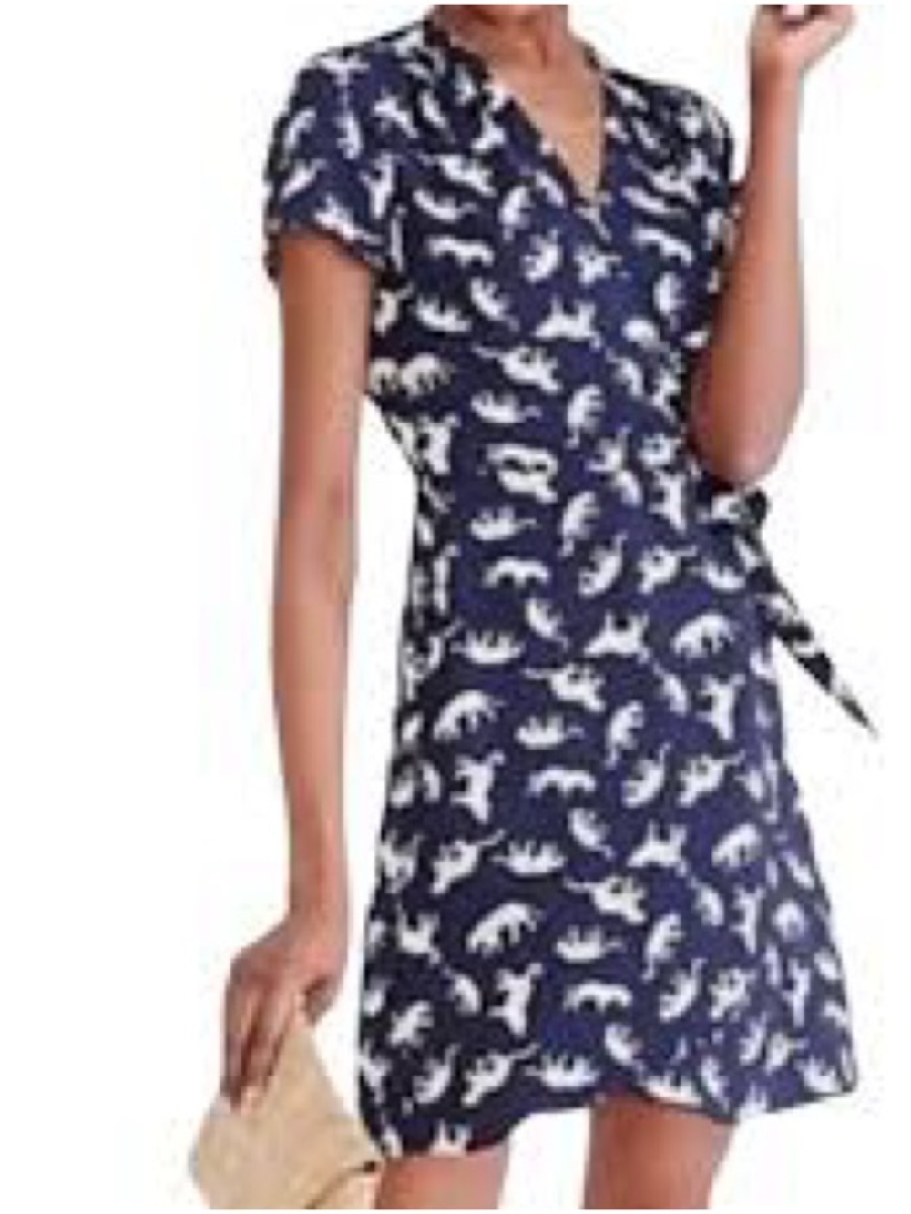 J.Crew navy leopard cheetah cat print dress wrap 12 L